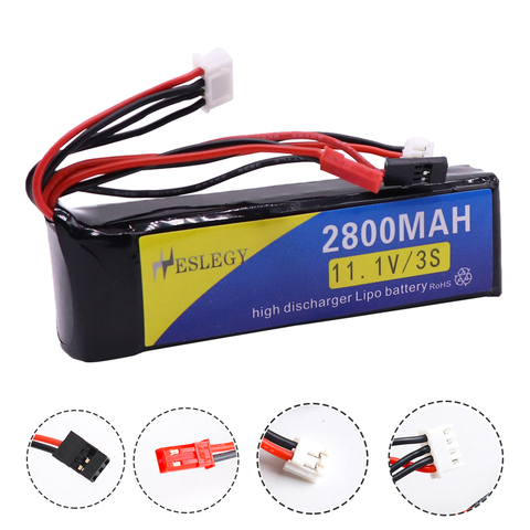 Batterie li-poly, 11.1 V, 2800mAh 3S, pour Walkera DEVO 7, DEVO 10 DEVO12E F12E, WFLY9, RadioLink AT9, AT10, transmetteur de pièces de jouets, 11.1 V ► Photo 1/6