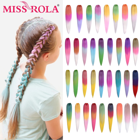 Miss Rola – extensions capillaires synthétiques lisses Yaki, 24 pouces, 100g, pré-étirées, blondes, roses, Jumbo, vente en gros, Kanekalon ► Photo 1/6