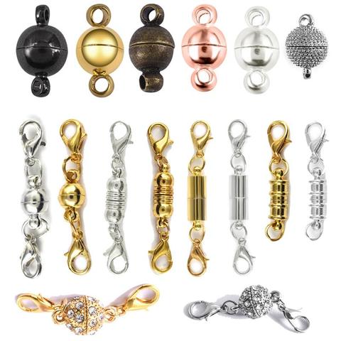 Fermoirs magnétiques ronds, 10 pièces pour Bracelet, fabrication de colliers, fermoirs, connecteur, bijoux, fournitures ► Photo 1/6