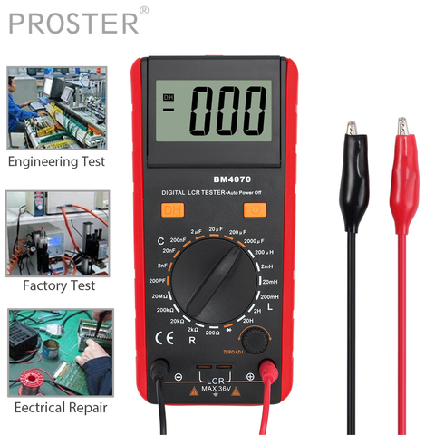 PROSTER pour BM4070 LCR mètre capacité Inductance résistance auto-décharge LCD numérique multimètre testeur de tension Multimetro ► Photo 1/6