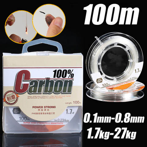 Ligne de pêche Monofilament fluorocarbone 100% ligne de fluorocarbone fil de pêche laisse corde Snood pour la pêche japon ► Photo 1/6