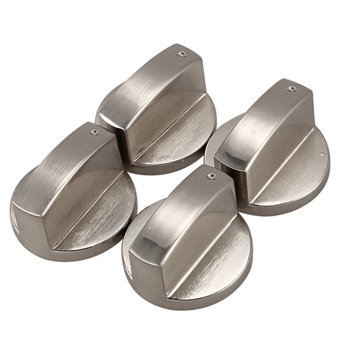 AD-poêles boutons de cuisinière, bouton de four (4 pièces),6mm universel argent cuisinière à gaz boutons de commande adaptateurs four commutateur rotatif Surface de cuisson ► Photo 1/6