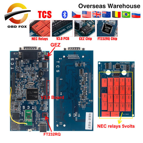 Super cdptcs pro V2017.R3 – outil de diagnostic pour voiture et camion, multilingue, prise obd2, tcs, bluetooth, livraison gratuite ► Photo 1/6