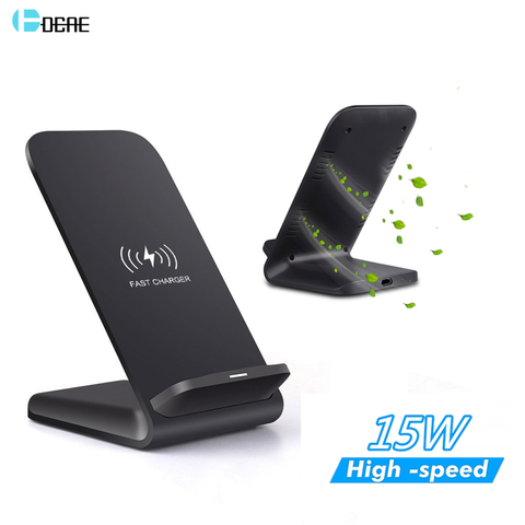 DCAE – support de chargeur sans fil Qi 15W, Station de charge rapide pour iPhone 12 Mini XS MAX XR 11 Pro 8 Samsung S20 S10E S9 ► Photo 1/6