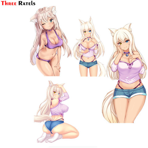 Trois Ratels F601 noix de coco Nekopara voiture pare-brise autocollant Anime sexe décalcomanie ► Photo 1/3