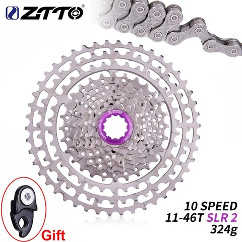 ZTTO vtt 10 vitesses SLR vélo Cassette 11-46 T rapport large CNC ultra-léger roue libre VTT pignon pour X0 X9 X7 M610 M781 ► Photo 1/6