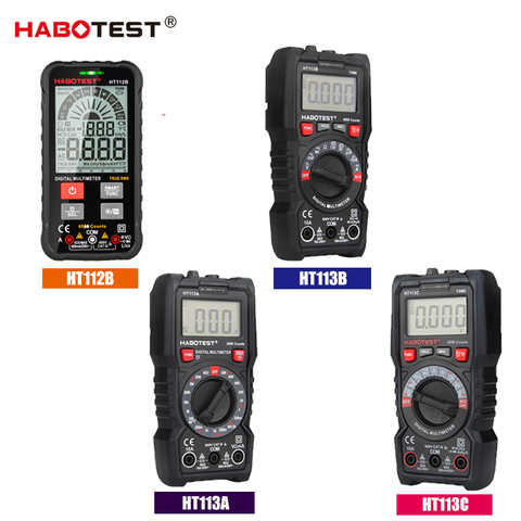 Multimètre numérique testeur professionnel gamme automatique Test de batterie intelligent Mini multi-mètre capacité Amp NCV voltmètre HT112B ► Photo 1/6