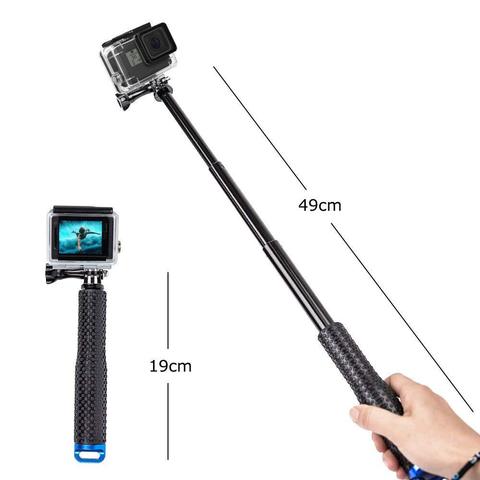 Pour Go Pro accessoires portable extensible pôle monopode Selfie bâton pour GoPro HERO8 7 6 HERO4 Session HERO 5 4 3 + 3 2 1 xiaoyi ► Photo 1/6