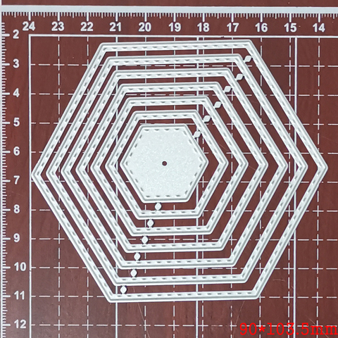 Cadre hexagonal en métal, modèles de bordure de découpe, bricolage, Scrapbooking, gaufrage de cartes en papier, décor, matrices d'album artisanal ► Photo 1/2