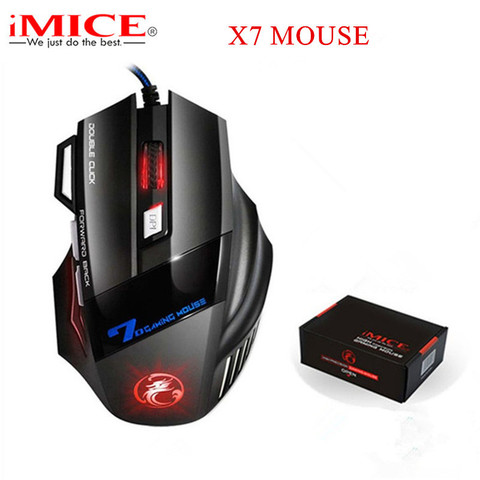 Souris de jeu ergonomique filaire 7, boutons USB LED et 5500 DPI, souris de Gamer X7, souris avec fil silencieuse avec rétro-éclairage pour PC et ordinateur portable ► Photo 1/6