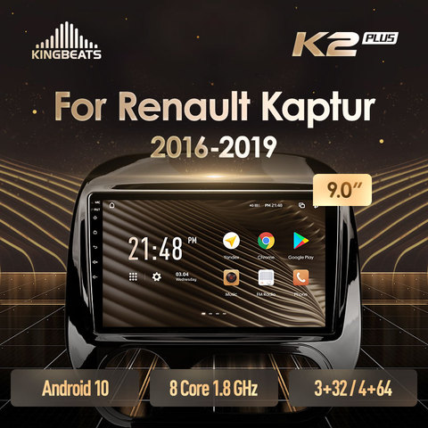 KingBeats Android 10 octa-core tête unité HU 4G en tableau de bord autoradio multimédia lecteur vidéo Navigation GPS pour Renault Kaptur 2016 - 2022 aucun dvd 2 din Double Din Android autoradio 2din ► Photo 1/6