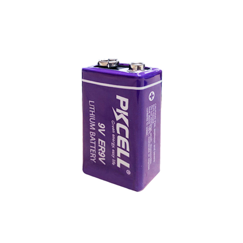 PKCELL ER9V 1200mah batterie au lithium 9V Li-SOCl2 Batteries pour détecteur de fumée batterie lithium-ion remplacer pour 6LR61 6F22 ► Photo 1/6