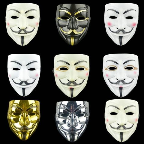 Film Cosplay V pour Vendetta Hacker masque anonyme Guy Fawkes Halloween fête de noël cadeau pour adultes enfants Film thème masque ► Photo 1/6