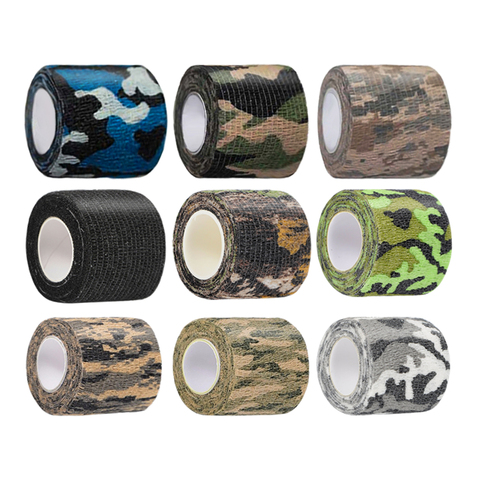 Bande de Camouflage autocollante d'extérieur, Bandage extensible, tactique, Non tissé, protection pour fusil de chasse, lampe de poche ► Photo 1/6