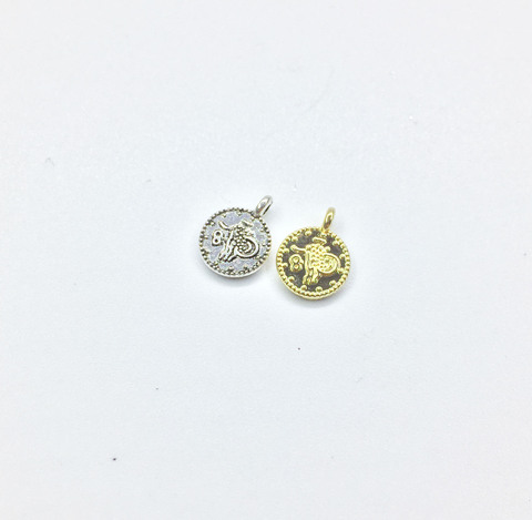 Eruifa – Mini pièces de 8mm en alliage de Zinc plaqué or/argent, pendentif bijoux DIY, collier, Bracelet, boucles d'oreilles, 2 couleurs, 20 pièces ► Photo 1/6