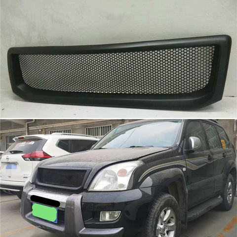 Kit carrosserie couvercle de pare-chocs avant accessoires de Grille de réaménagement Grille de course en fibre de carbone utilisation pour Toyota Land Cruiser Prado 2003 -- 2009 ► Photo 1/6