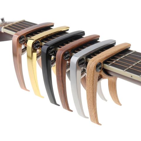 Alliage d'aluminium métal nouveau bois Grain guitare Capo changement rapide pince clé acoustique classique guitare Capo pour réglage du ton ► Photo 1/6