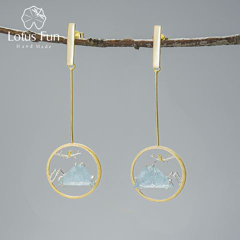 Lotus Fun-boucles d'oreilles en pierre gemme naturelle pour femmes, 2022 nouveauté véritable argent Sterling 925, bijoux fins pour femmes ► Photo 1/6