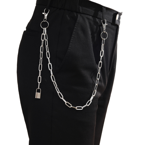 Porte-clés chaîne pour pantalon ceinture femmes hommes porte-clés pince sur chaînes pour pantalon punk jean hipster Hip Hop bijoux ► Photo 1/6