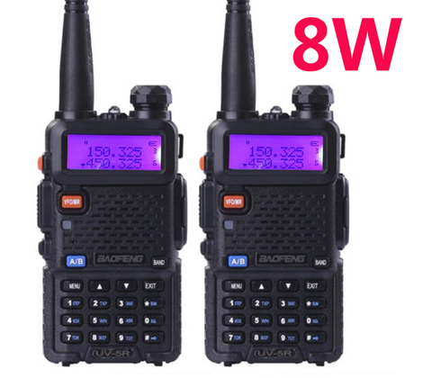 Baofeng – walkie-talkie Uv-5r, station de Radio CB 8W longue portée 10km taki Vhf Uhf ht, équipement de radio mobile HF, piste de remorquage, 2 pièces ► Photo 1/6