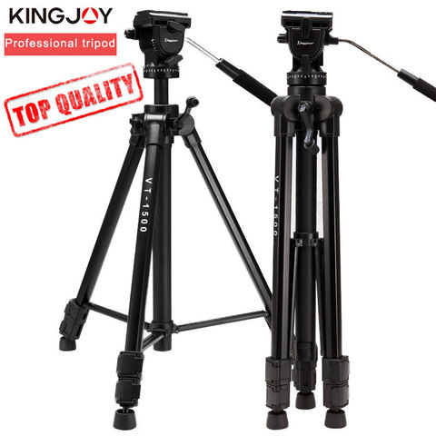 KINGJOY trépied de VT-1500 officiel pour support de caméra vidéo professionnel pour tous les modèles support de reflex numérique reflex numérique Stativ Mobile Flexible ► Photo 1/6