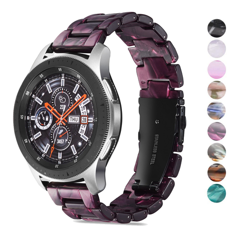 Bracelet de montre en résine 20mm 22mm, pour samsung galaxy 46mm gear s3, boucle en acier inoxydable huawei gt ► Photo 1/6