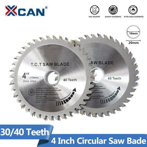 XCAN TCT bois lames de scie circulaire 1pc 4 ''30/40 dents multi-usages bois lame de scie disque de coupe ► Photo 1/6