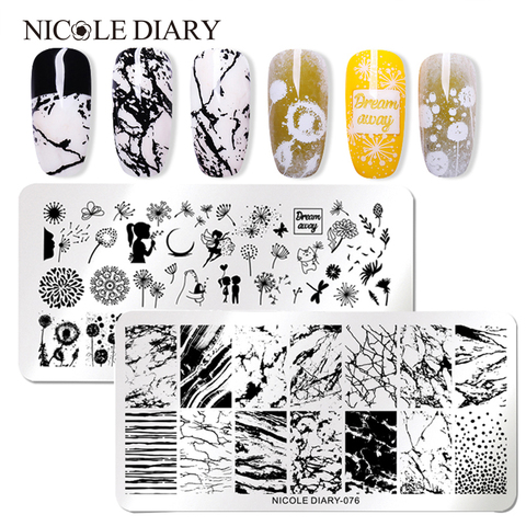 NICOLE DIARY – plaques d'estampage d'ongles en acier inoxydable, fleurs, Nail Art, bricolage, plaque d'image d'ongles, pochoir, accessoires, outil ► Photo 1/6