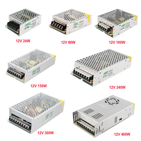 Alimentation en alimentation LED ca DC12V transformateur d'éclairage 1A 2A 3A 5A 20A 30A AC110V 220V adaptateur de commutateur d'alimentation pour LED bande PC CCTV caméra ► Photo 1/6