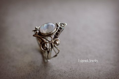 Grande bague de guérison en pierre de lune tibétaine pour femmes, style Boho Antique indien, bijoux fins pour filles, cadeaux pour dames ► Photo 1/6