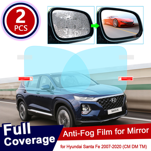 Film de couverture complète antibrouillard pour Hyundai Santa Fe, rétroviseur pour DM TM ix45 45, 2007 ~ 2022 CM, SantaFe 2010, 2015, 2017 ► Photo 1/6