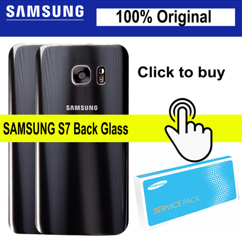 Coque arrière de batterie pour Samsung Galaxy S7 Edge G935 S7 G930, boîtier de remplacement, pièces de réparation + cadre de lentille en verre d'appareil photo d'oreille ► Photo 1/2
