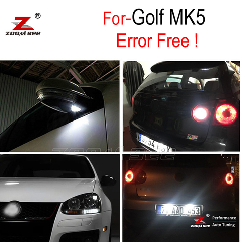 Ampoule de recul blanche + sous-miroir + plaque d'immatriculation pour VW Golf 5 MK5 MK V extérieur LED + kit d'éclairage de stationnement (06-09) ► Photo 1/5