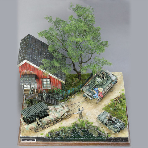 Kits de maquettes de construction militaire, maison d'abri de soldats allemands de la seconde guerre mondiale, cabine en bois, échelle 1:35, bricolage ► Photo 1/5