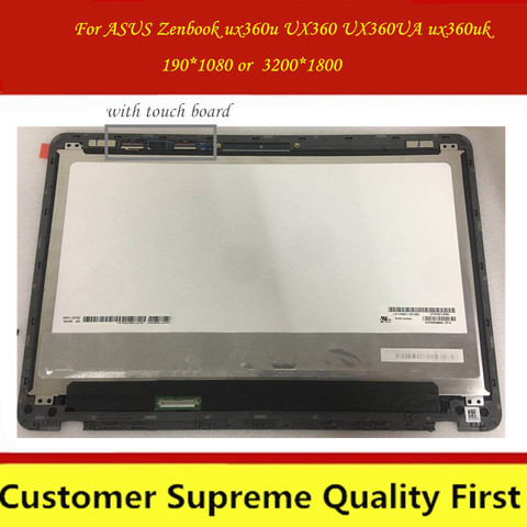 13.3 ''écran LCD pour ASUS Zenbook ux360u UX360 UX360UA tactile numériseur assemblée FHD 1920*1080 panneau d'affichage avec cadre ► Photo 1/5