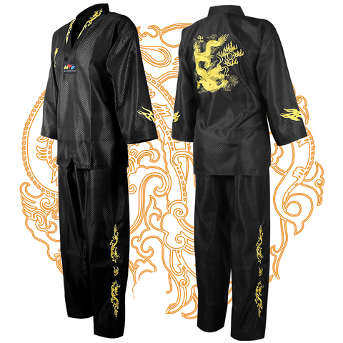 Uniforme noir de taekwondo dobok wtf, vêtements, ceinture, livraison gratuite ► Photo 1/6