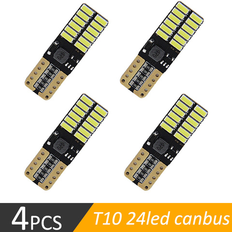 4PCS T10 LED Bulb Canbus 5W5 Car W5W LED Signal Light 12V 6000K License Plate Lights 4014 24SMD White Trunk Lamp Audi 2012 5W ► Photo 1/6