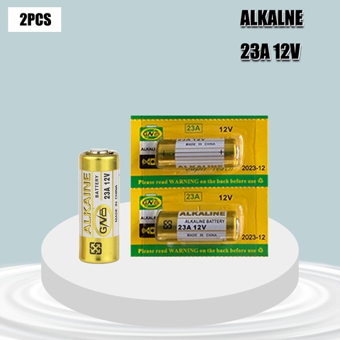 2 batteries alcalines sèches 23A 12V, 23AE 21/23 A23 23GA MN21 pour sonnette, alarme de voiture, baladeur, télécommande de voiture, etc ► Photo 1/6