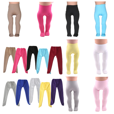 Vêtements de poupée 12 couleurs Leggings pour 18 pouces américain & 43Cm bébé nouveau-né poupée notre génération, pour bébé anniversaire Festival cadeau ► Photo 1/6