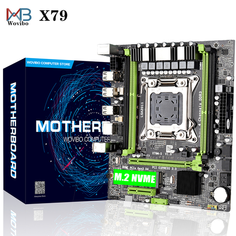 X79 serveur de bureau carte mère LGA 2011 REG ECC mémoire RAM pour Intel I7 Xeon E5 V2 LGA2011 CPU carte mère avec M.2 NVME SSD ► Photo 1/6