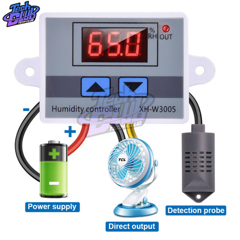 Hygromètre numérique, régulateur d'humidité, 0 ~ 99% hr XH-W3005, interrupteur pour contrôle de l'humidité, avec capteur NTC, 220V, 12V, 24V ► Photo 1/6