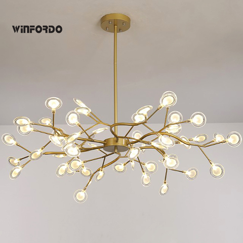 Moderne luciole LED lustre lumière élégant arbre branche lustre lampe décorative luciole plafond lustre éclairage suspendu ► Photo 1/6