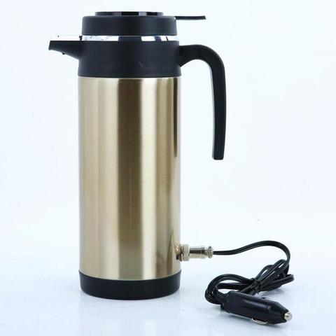 12V/24V véhicule eau chaude bouillante bouilloire électrique voyage camion isolation thermique chauffage tasse voiture théière chaudière bouteille 1.2L ► Photo 1/4