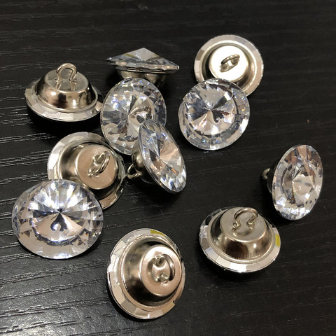 Boutons en acrylique transparent et blanc, 18mm, 20mm, pour vêtements, canapé, accessoires de couture artisanaux, bricolage, 100 pièces/lot ► Photo 1/6