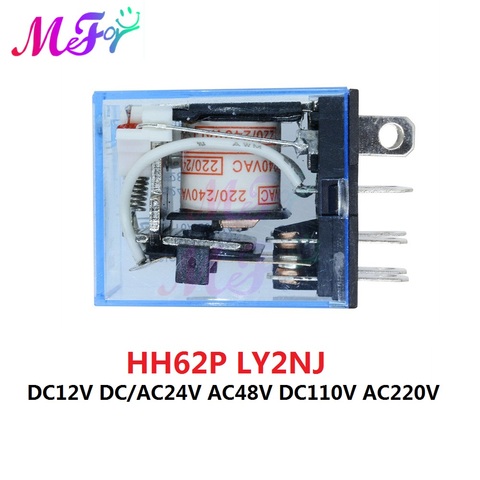 HH62P LY2NJ JQX-13F – Micro-interrupteur à relais électromagnétique, bobine générale DPDT, AC 110V AC 220V dc 12V dc 24V AC 48V 8 broches ► Photo 1/6