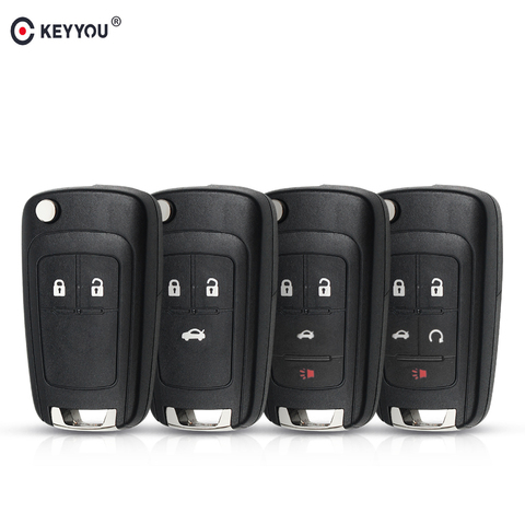 KEYYOU – coque de clé télécommande pliable 2/3/4/5 boutons avec lame HU100, pour Chevrolet Cruze Lova Sail Aveo ► Photo 1/6