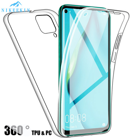 360 Double étui en Silicone pour Huawei P Smart 2022 Z P40 Lite E P30 P40 Pro P20 P8 P30 Lite nouveau Y5P Y6P Y7P Y8P couverture complète ► Photo 1/6