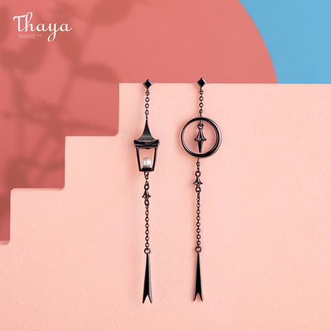 Thaya-boucles d'oreilles pendantes pour femmes, style Vintage, boucles d'oreilles pendantes, lanternes, clous en argent sterling s925, fait à la main, bijou fin féminin ► Photo 1/6