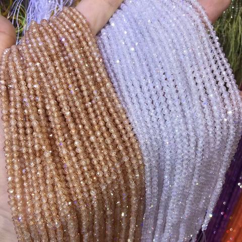 Petites perles en Zircon naturel, perles amples de 2, 3, 4mm, pour la fabrication de bijoux, bracelets accessoires, vente en gros, collier à faire soi-même ► Photo 1/6