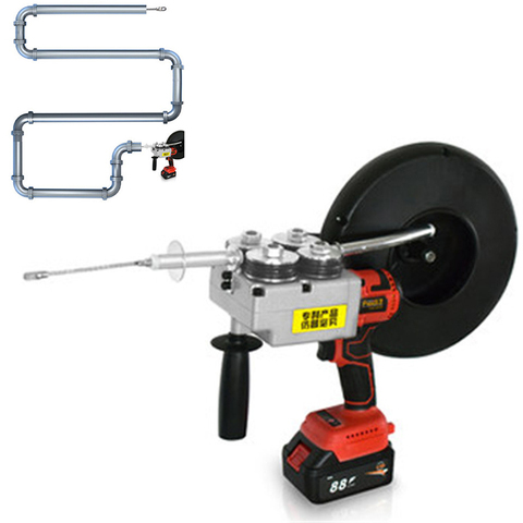 Machine de cordage de batterie au Lithium 40 m/Min électricien entièrement automatique fil d'acier électrique ligne sombre tirer ligne outils de guidage de fil ► Photo 1/6